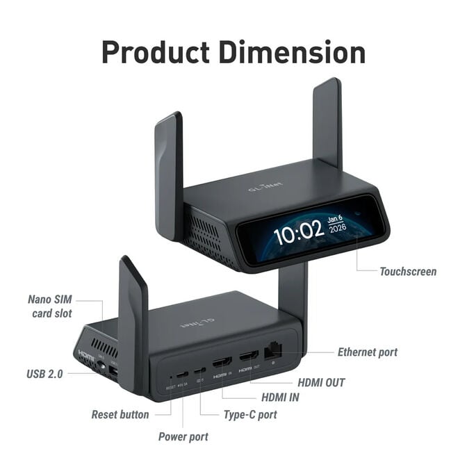 KVM Acesso Remoto GL.iNet GL-RM10RC Comet 5G Wi-Fi 6 5G RedCap image number 10