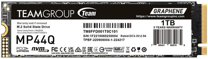 SSD Team Group MP44Q 1TB Gen4 M.2 NVMe (7400/6500MB/s) image number 0