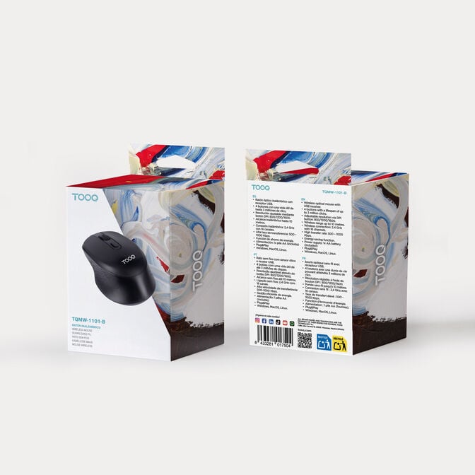 Rato Tooq TQMW-1101-B Bluetooth 1600DPI Preto image number 5