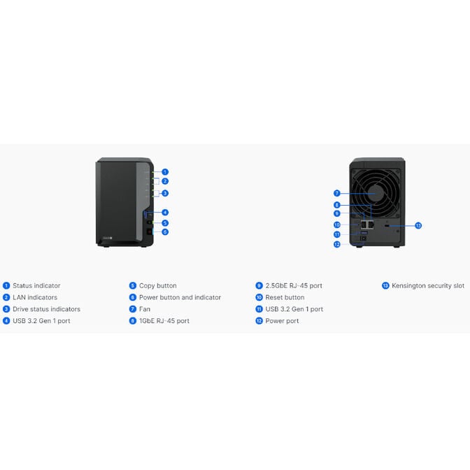 NAS Synology Disk Station DS225+ - 2 Ba&iacute;as -2.0GHz-2.7GHz 4-core - 2GB RAM image number 6