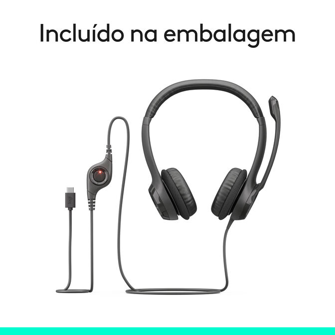 Headset Logitech H390 USB-C Preto image number 12