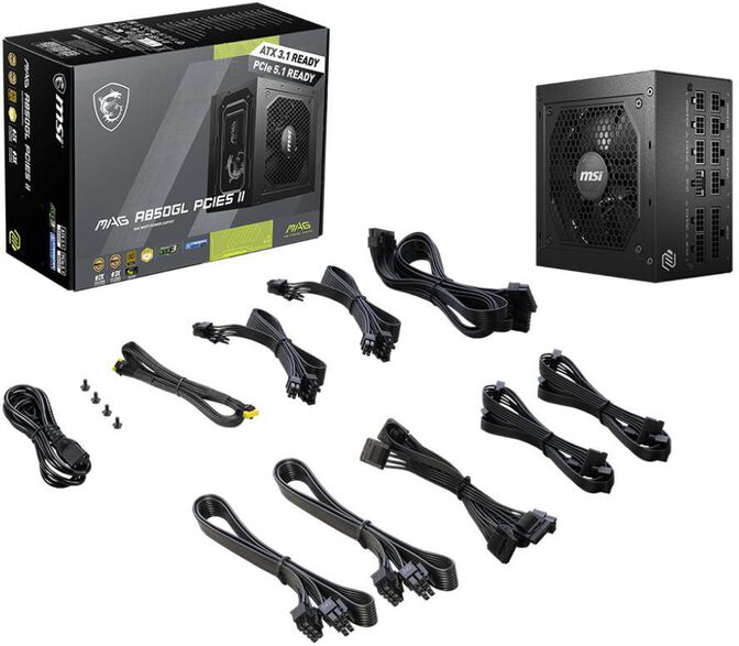 Fonte Modular MSI MAG A850GL 850W 80+ Gold PCIE5 II image number 3