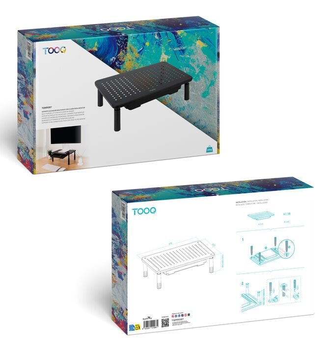 Base Para Monitor C/ Gaveta Tooq Max. 20Kg Preto image number 7