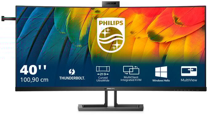 Monitor Curvo Philips S&eacute;rie 6000 40" 40B1U6903CH IPS 5K2K 75Hz USB-C (PD90W) KVM C/Webcam image number 1