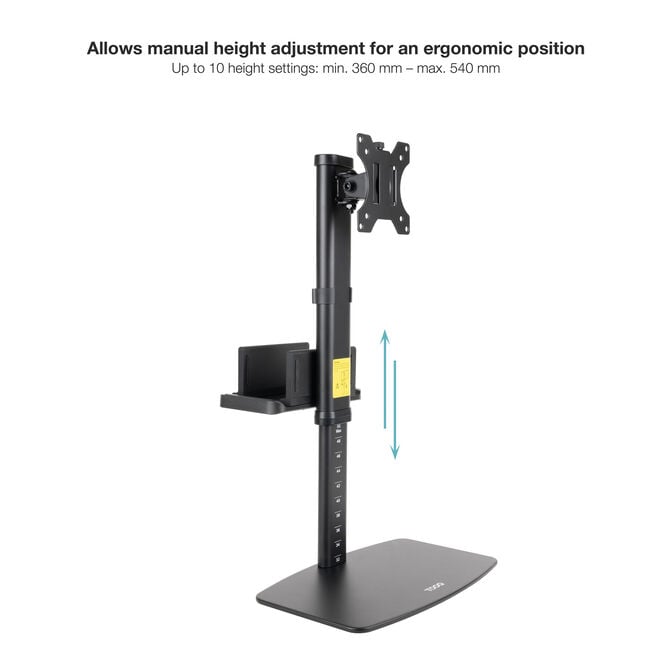 Suporte de Mesa Tooq Tilt e Girat&oacute;rio 17" a 27" com Suporte para Mini PC Preto image number 3