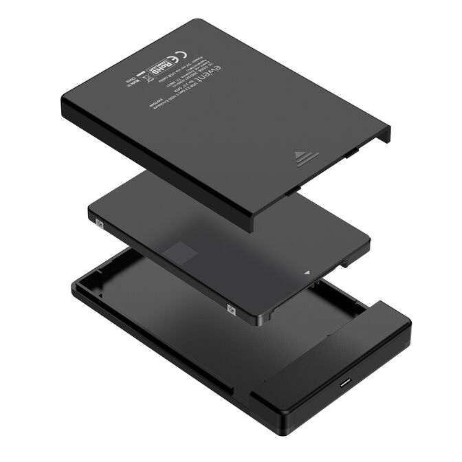 Caixa Externa 2.5" Ewent EW7073 USB-C 3.2 Gen1 Screwless SATA HDD/SSD Preta image number 1