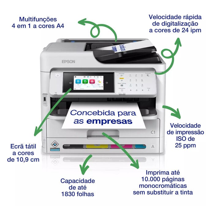 Impressora Impressora Multifun&ccedil;&otilde;es a Laser a Jato de Tinta Epson WorkForce Pro WF-C5890DWF Wi-Fi image number 1