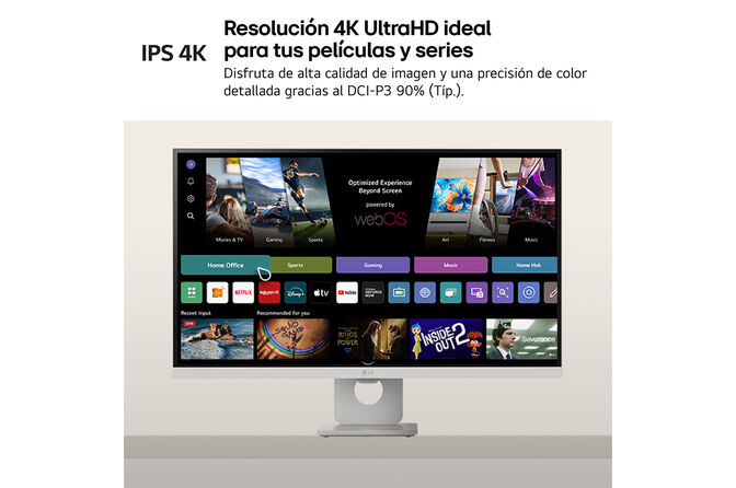 Monitor Smart LG MyView 27" 27U731SA IPS 4K 60Hz 5ms c/ webOS - Branco image number 5