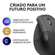 Rato Laser Logitech Lift Vertical Ergon&oacute;mico Wireless 4000DPI Graphite M&atilde;o Direita image number null