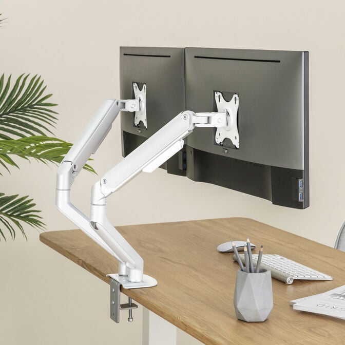 Suporte de Mesa Tooq Duplo Tilt e Girat&oacute;rio c/mola 17" a 32" Max. 9Kg Branco image number 9