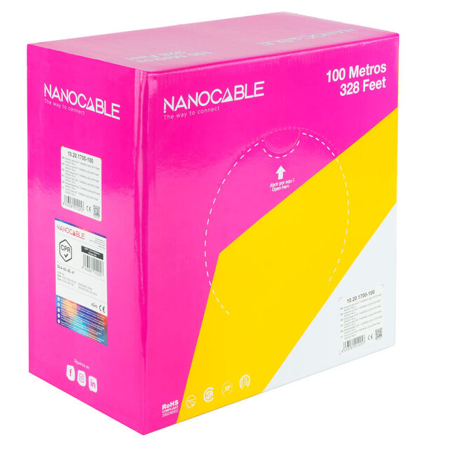 Bobine de Rede Nanocable RJ45 LSZH CAT.7 600MHZ SFTP AWG26 100 M Laranja image number 3