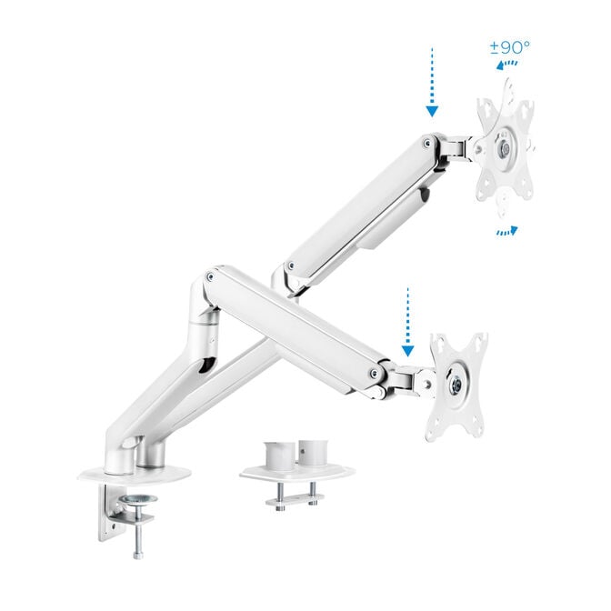 Suporte de Mesa Tooq Duplo Tilt e Girat&oacute;rio c/mola 17" a 32" Max. 9Kg Branco image number 5