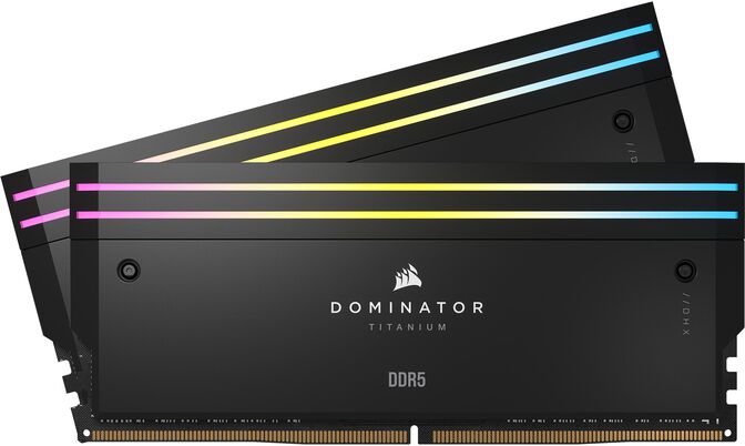 Corsair Kit 32GB (2 x 16GB) DDR5 6000MHz Dominator Titanium RGB Black CL30 image number 0