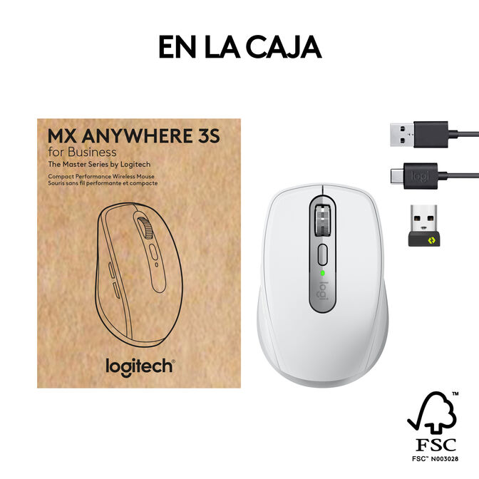 Rato Logitech MX Anywhere 3S for Business 8000DPI Wireless/Bluetooth Cinzento Claro image number 17