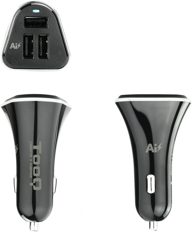Carregador de Isqueiro Tooq 3x USB 5V/5.2A Preto image number 1