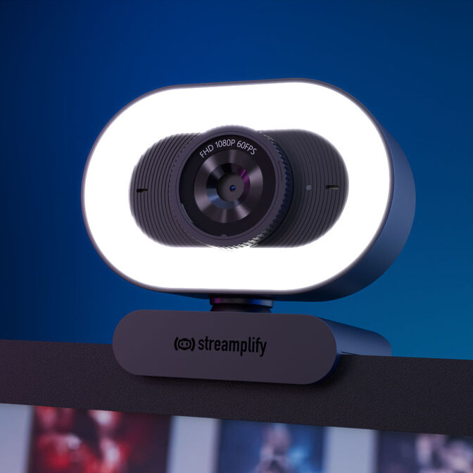 Webcam Streamplify CAM Plus FullHD 60fps with Ring Light - Preto image number 6