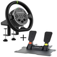 Conjunto Cammus C5 (Volante e Base 5Nm + Pedais CP5 + Suporte de Mesa )