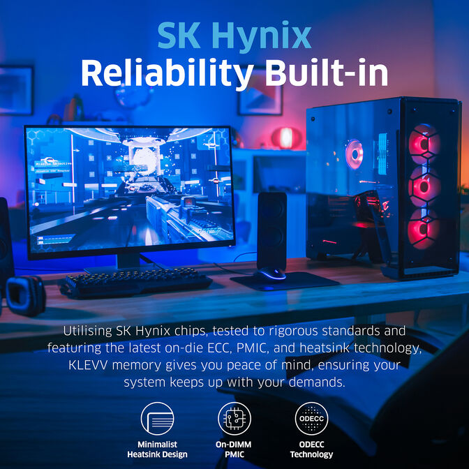 KLEVV Kit 32GB (2 x 16GB) DDR5 FIT V 6000MHz CL30 Ceramic White (Intel XMP/AMD Expo) image number 5