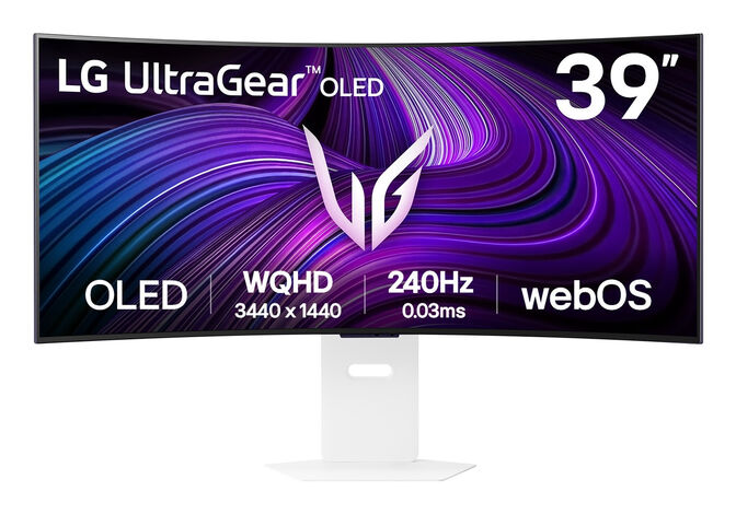 Monitor Curvo Gaming LG UltrGear 39" 39GX90SA-W OLED WQHD 240Hz 0.03ms G-Sync Compatible Smart webOS Branco image number 0
