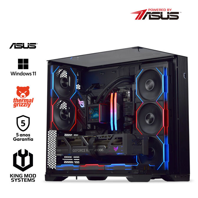 Computador King Mod Gamer-PC Lian Li Ryzen 7 9850X3D 64GB DDR5 2TB RTX 5090 Bonus