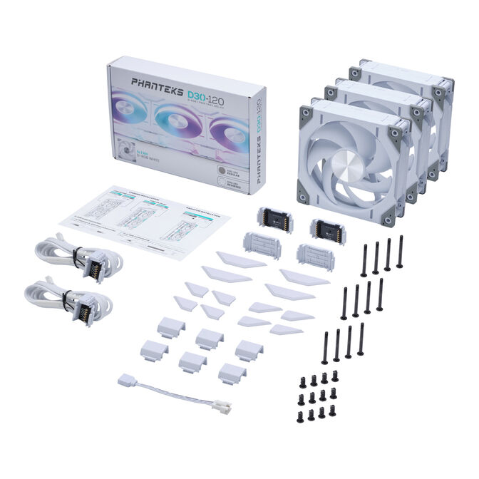 Ventoinha Phanteks D30 PWM DRGB Branco Pack 3 - 120mm image number 7