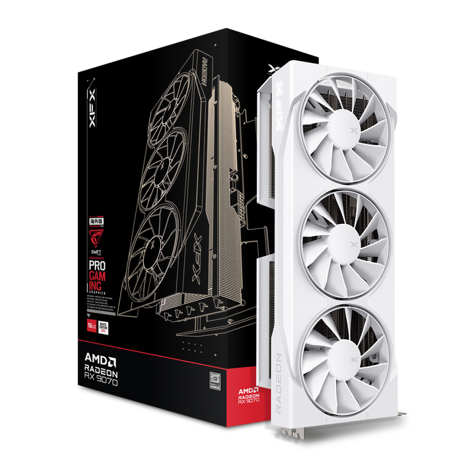 Gr&aacute;fica XFX Radeon RX 9070 Swift OC Gaming White Triple Fan 16GB GDDR6 image number 0