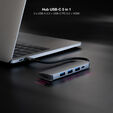 Hub Nanocable USB-C 3xUSB-A+USB-C CARGA+HDMI, Cinzento 18 CM image number null