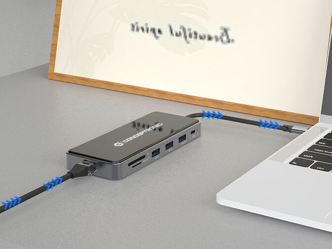 HUB USB Conceptronic 12-in-1 USB-C 3.2 > 3x USB-A 3.0 + 2x HDMI + VGA + USB 2.0 + Gigabit + USB-C (PD100W) + Leitor de Cart&otilde;es + &Aacute;udio image number 3