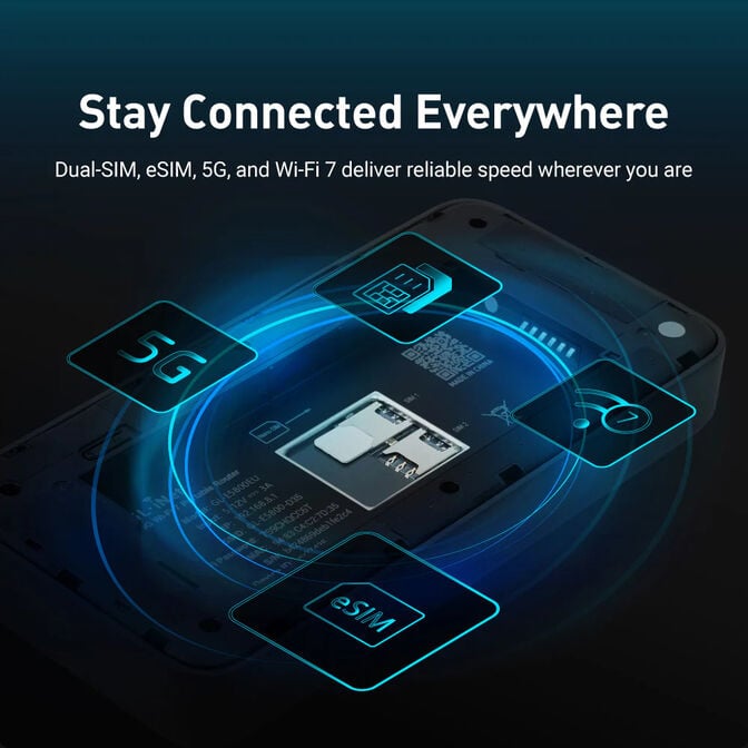 Router de Viagem GL.iNet GL-E5800 Mudi 7 Wireless E5800 Wi-Fi 7 5G Tri Band image number 5