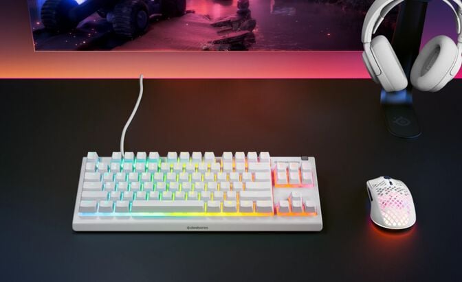 Teclado SteelSeries Apex 3 TKL (US) Branco image number 2