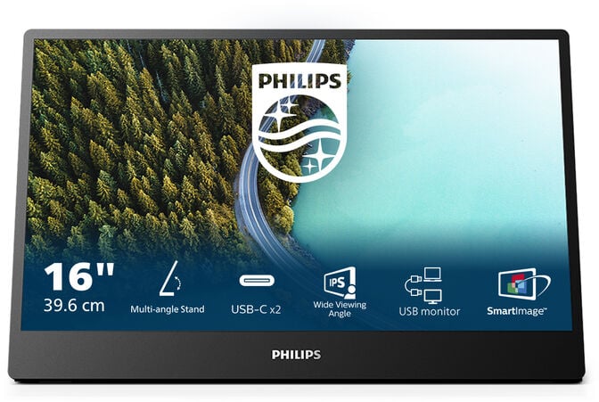 Monitor Port&aacute;til Philips S&eacute;rie 3000 16" 16B1P3302D IPS FHD 75Hz 4ms ( 2x USB-C ) image number 0