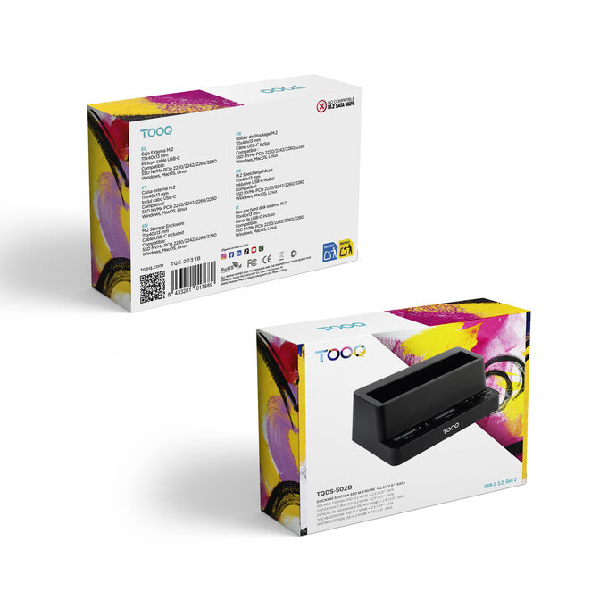 Dock Tooq para 2xSSD M.2 NVMe+1xSATA 2,5"/3,5" USB 3.2 Clone image number 7