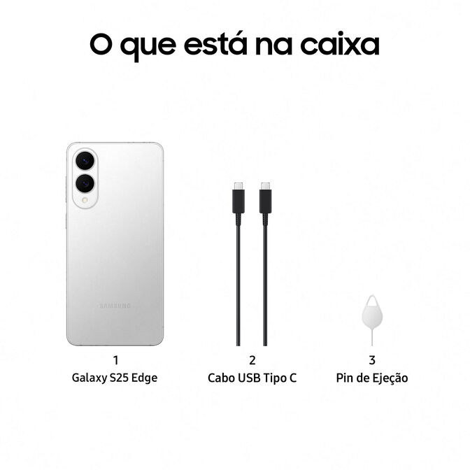 Smartphone Samsung Galaxy S25 Edge  6.7" (12 / 512GB) 120Hz Prateado Tit&acirc;nio image number 5