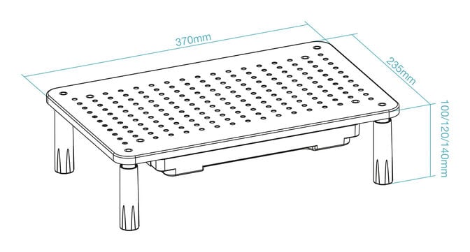 Base Para Monitor C/ Gaveta Tooq Max. 20Kg Preto image number 6