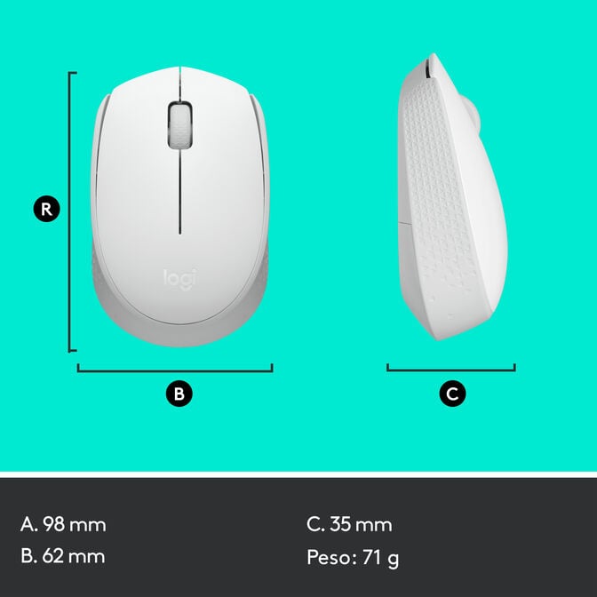 Rato Logitech M171 1000DPI Wireless Branco image number 10