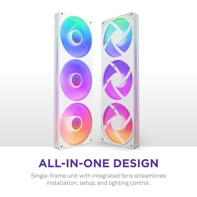 Ventoinha NZXT F360 RGB Core Single-Frame Brancas - Tripla Ventoinha 120mm ( 360mm ) image number 14