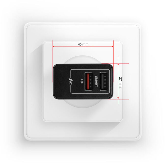 Carregador de parede AXAGON ACU-QS24 5V 1,2A + 1x QC3.0 24W Preto image number 4