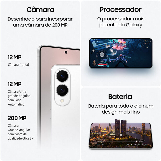 Smartphone Samsung Galaxy S25 Edge  6.7" (12 / 256GB) 120Hz Prateado Tit&acirc;nio image number 3