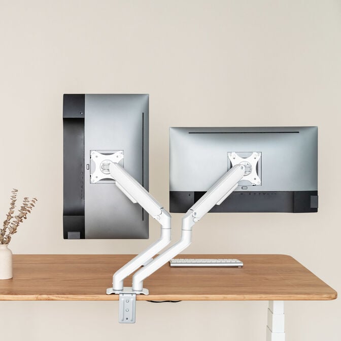 Suporte de Mesa Tooq Duplo Tilt e Girat&oacute;rio c/mola 17" a 32" Max. 9Kg Branco image number 8