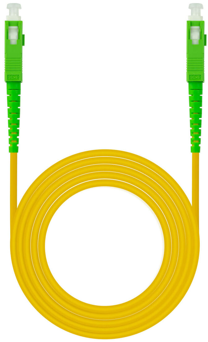 Cabo de Fibra &Oacute;ptica Nanocable SC/APC-SC/APC Monomodo Simplex LSZH 3 M Amarelo image number 0