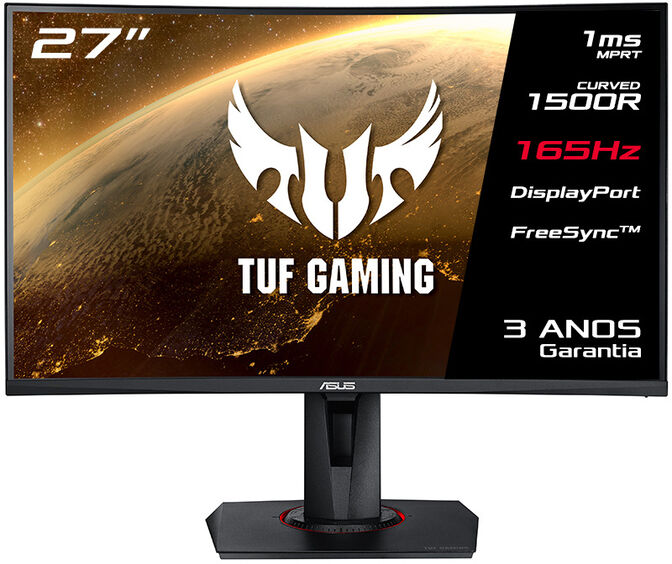 Monitor Curvo ASUS 27" VG27VQ FHD 165Hz FreeSync 1ms image number 0