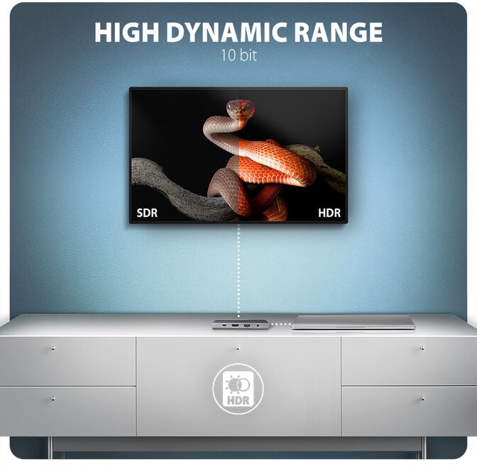 HUB USB-C AXAGON HMC-8HLSA USB-C 3.2 Gen 1 hub, 3x USB-A + 4K/30Hz HDMI + SD/microSD, GLAN, Audio, PD 100W image number 5