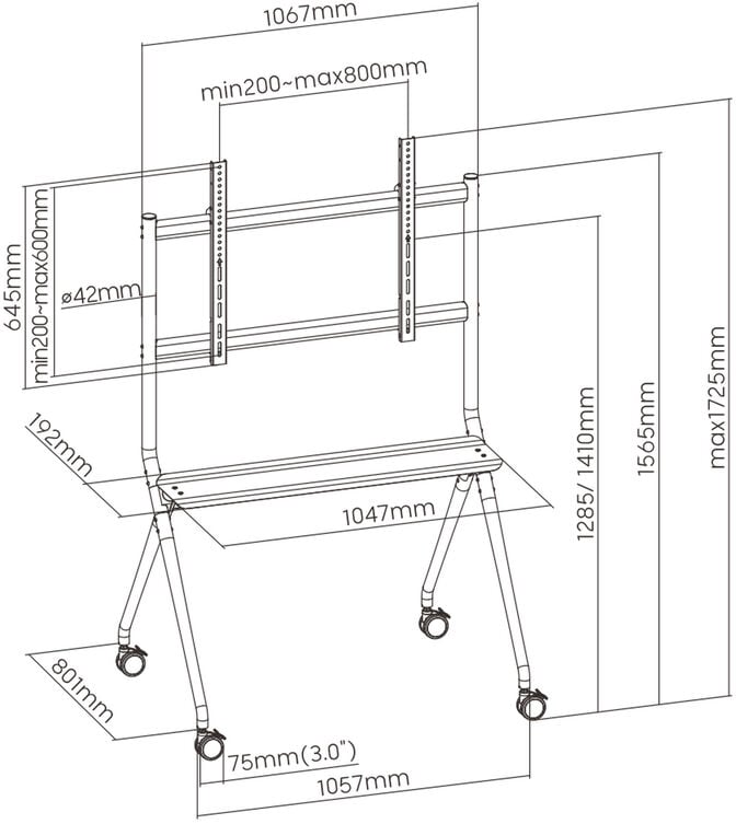 Suporte M&oacute;vel Ewent EW1542 TV Mounting Bracket XL 50" - 86" image number 8