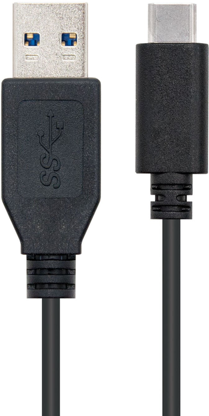 Cabo USB 3.1 Gen2 10Gbps 3A Nanocable USB-C/M > USB-A/M 1 M Preto image number 1