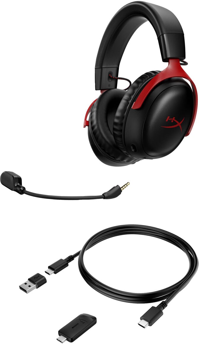 Headset HyperX Cloud III Wireless Preto/Vermelho image number 2