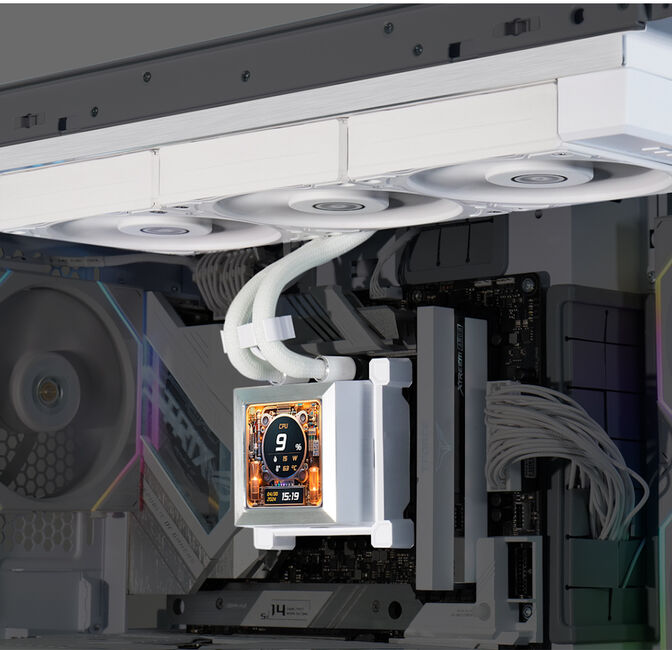 Water Cooler CPU AIO Lian Li HydroShift LCD 360S Branco - 360mm image number 2