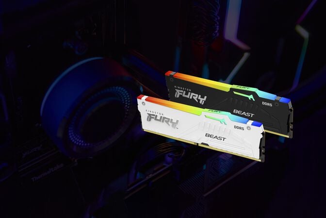 Kingston Kit 32GB (2 x 16GB) DDR5 6000MHz FURY Beast RGB EXPO Preto CL30 image number 8