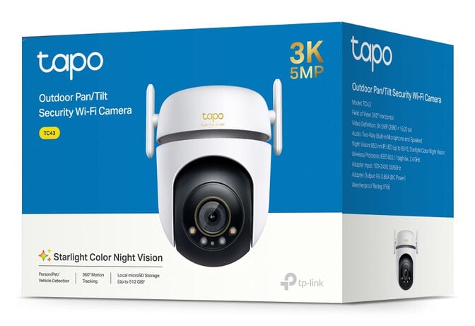 C&acirc;mara de Seguran&ccedil;a TP-Link TC43 Outdoor Pan/Tilt AI 3K Security Wi-Fi image number 5