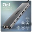 Multiport-Hub AXAGON HMC-7HX2 USB-C 3.2 Gen 1 hub, 2x USB-A + 1x USB-C, 2x HDMI 4K 60Hz, GLAN, PD 100W, 15cm USB-C cable image number null