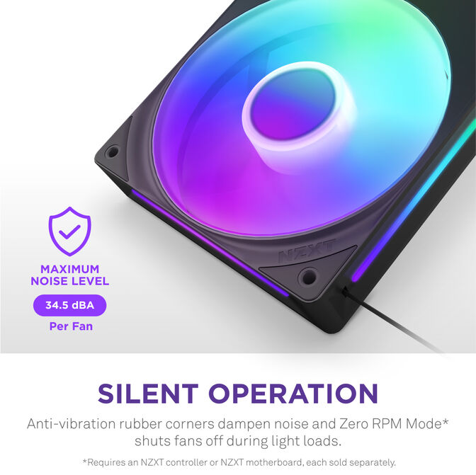 Ventoinha NZXT F280 RGB Core Single-Frame Pretas - Dupla Vento&iacute;nha 140mm (280mm) image number 9